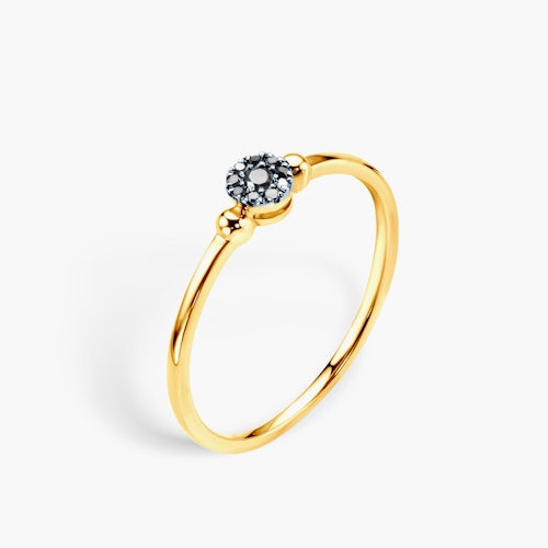 Pierścionek zaręczynowy SAVICKI: złoty, czarne diamenty